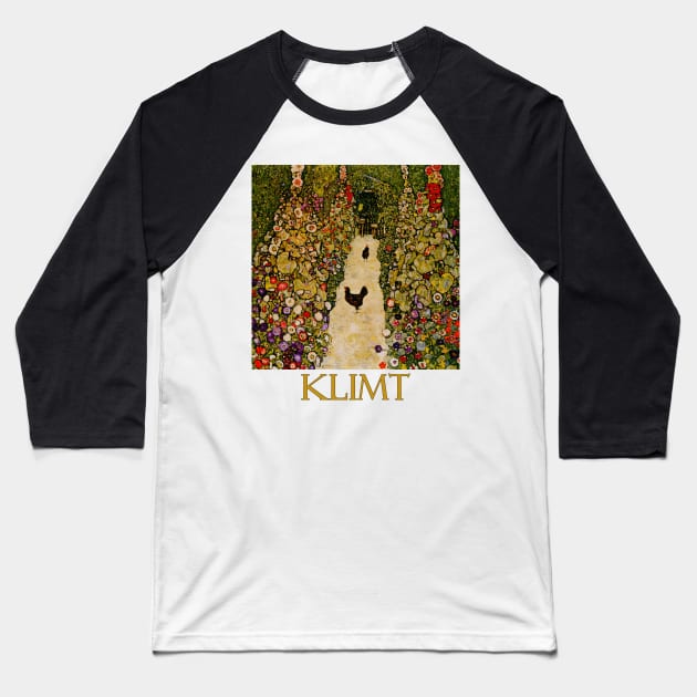 Garden Path with Chickens by Gustav Klimt Baseball T-Shirt by Naves